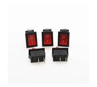 5pcs KCD1 Rocker Switch Push Button Switch 6A-10A 250V KCD1-101 2Pin Snap-in On/Off 21 * 15MM Black Red White NWPNLXEA(Rot)