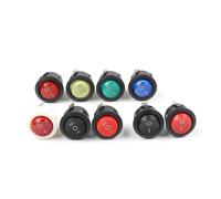 5PCS KCD1 Round Rocker Switch 23MM 2/3Pin ON-OFF-ON 2/3 Position 6A/250VAC 10A/125VAC SPST LED Car Push Button Switch With Light NWPNLXEA(Green Light Black)