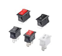 5Pcs KCD11 Rocker Switch 10 * 15mm Push Button Switch ON-OFF/ON-OFF-ON 2 Pins / 3 Pins 3A 250VAC / 6A 125VAC 10x15mm NWPNLXEA(Red 2P 2Gear)