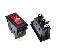 5PCS KCD3 220V ON/OFF SPST Interrupteur à bascule unipolaire unidirectionnel 2 positions 3 broches 15A 125VAC avec lumière LED 32 * 16mm Double boucle