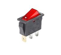 5Pcs KCD3 Boat Type Switch Red with Light 3 Feet 2 Gears 16A Silver Switch Power Button Switch NWPNLXEA(5Pcs 4000W)
