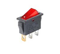 5Pcs KCD3 Boat Type Switch Red with Light 3 Feet 2 Gears 16A Silver Switch Power Button Switch NWPNLXEA(5Pcs 2200W)