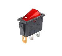 5Pcs KCD3 Boat Type Switch Red with Light 3 Feet 2 Gears 16A Silver Switch Power Button Switch NWPNLXEA(5Pcs 2500W)