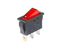 5Pcs KCD3 Boat Type Switch Red with Light 3 Feet 2 Gears 16A Silver Switch Power Button Switch NWPNLXEA(5Pcs 800W)