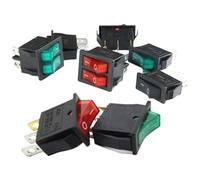 5pcs KCD3 Interrupteur à bascule ON-OFF-ON 2 positions 3 broches 3 positions 6 broches avec interrupteur d'alimentation lumineux(KCD3-2D-3P red)