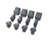 5Pcs KCD3/KCD4 220V 12V 10A/16A Rocker Switch NWPNLXEA(KCD4 220V Red)
