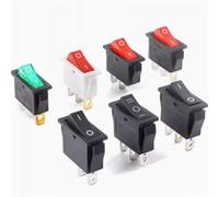 5pcs KCD3 Rocker Switch 16A 250VAC/ 20A 125VAC 2/3 Position Electrical Equipment With Light Power Switch ON-OFF ON-OFF-ON(Red 2P2T)