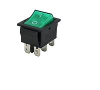 5pcs KCD4 Interrupteur à bascule ON-OFF 2 positions 4/6 broches Équipement électrique avec interrupteur d'alimentation léger Capuchon d'interrupteur 16A 250VAC/20A 125V(KCD4 Green 6pin)
