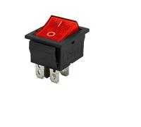 5pcs KCD4 Interrupteur à bascule ON-OFF 2 positions 4/6 broches Équipement électrique avec interrupteur d'alimentation léger Capuchon d'interrupteur 16A 250VAC/20A 125V(KCD4 Red 4pin)
