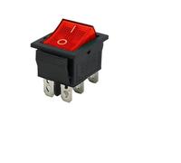 5pcs KCD4 Interrupteur à bascule ON-OFF 2 positions 4/6 broches Équipement électrique avec interrupteur d'alimentation léger Capuchon d'interrupteur 16A 250VAC/20A 125V(KCD4 Red 6pin)