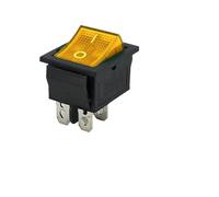 5pcs KCD4 Interrupteur à bascule ON-OFF 2 positions 4/6 broches Équipement électrique avec interrupteur d'alimentation léger Capuchon d'interrupteur 16A 250VAC/20A 125V(KCD4 Yellow 4pin)