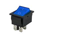 5pcs KCD4 Interrupteur à bascule ON-OFF 2 positions 4/6 broches Équipement électrique avec interrupteur d'alimentation léger Capuchon d'interrupteur 16A 250VAC/20A 125V(KCD4 Blue 4pin)