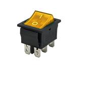5pcs KCD4 Interrupteur à bascule ON-OFF 2 positions 4/6 broches Équipement électrique avec interrupteur d'alimentation léger Capuchon d'interrupteur 16A 250VAC/20A 125V(KCD4 Yellow 6pin)