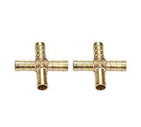 5pcs Laiton 4 Voies Tuyau Raccord en Croix Joint de Raccord en Cuivre Adaptateur à Barbelé Air Eau Huile Gaz Carburant 6/8/10/12mm(10mm)