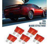 5pcs Lame Style Fusible 10A Lame Style Fusible pour Voiture Bateau Rouge