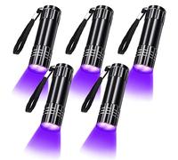5pcs Lampe de poche à lumière noire ultraviolette, torche UV, détecteur de lumière, 395-400nm, animal de compagnie, taches d'urine, taches sèches ""Nipseyteko