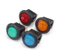5pcs Led Dot Light 12V Motorcycle Car Boat Auto Round On/Off Rocker Switch Toggle 3 Pins Round Button SPST NWPNLXEA(Rot)
