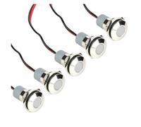 5PCS LED Metal Indicator 12mm Waterproof Panel Mounting Small Flat Signal Light 3-6V 12-24V Red Yellow Blue Green White(5PCS WHITE 3-6V)