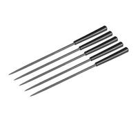 5Pcs - Lime à aiguille ronde en acier de seconde coupe avec poignée en plastique, 3 mm x 140 mm
