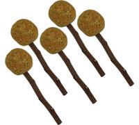 5PCS Lollipop Forme Bâtons à mâcher Pour Hamsters Lapins Gerbils Rats Cochons d'Inde Chinchillas, Bâtons de foin naturel Pour les dents des petits animaux(Jaune)