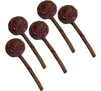 5PCS Lollipop Forme Bâtons à mâcher Pour Hamsters Lapins Gerbils Rats Cochons d'Inde Chinchillas, Bâtons de foin naturel Pour les dents des petits animaux(Rose)