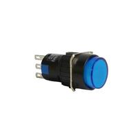 5pcs/lot 1NO 1NC Push Button Switch Silver LAY72 LA16 Momentary Reset Self Locking Circular Power Supply 16mm NWPNLXEA(Blue,5PCS_LOCK LATCHING)