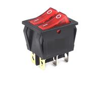 5pcs/lot Double ON-OFF Rocker Switch KCD2/ KCD8-212N NWPNLXEA(Red-2-6)
