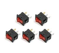 5Pcs/Lot KCD1 2 Pin 250V 3A SPST Black Boat Switch 21 * 15mm Snap-in ON OFF Rocker Position Switch KCD1 With lamp NWPNLXEA(3Pin ON-OFF With LED)
