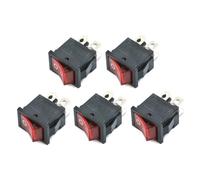 5Pcs/Lot KCD1 2 Pin 250V 3A SPST Black Boat Switch 21 * 15mm Snap-in ON OFF Rocker Position Switch KCD1 With lamp NWPNLXEA(4Pin ON-OFF WithLED)