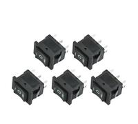 5Pcs/Lot KCD1 2 Pin 250V 3A SPST Black Boat Switch 21 * 15mm Snap-in ON OFF Rocker Position Switch KCD1 With lamp NWPNLXEA(6Pin ON-OFF-ON)