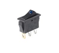 5Pcs/Lot KCD3 Boat Switch 220V Cat's Eye with Light 3 Feet 2 Gears 16A Silver Switch Power Button Switch NWPNLXEA(KCD3 Blue Light)