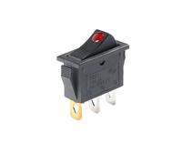 5Pcs/Lot KCD3 Boat Switch 220V Cat's Eye with Light 3 Feet 2 Gears 16A Silver Switch Power Button Switch NWPNLXEA(5Pcs Red Light)