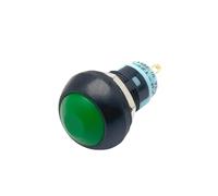 5pcs/lot PBS 33A Mini Plastic Latching Push Button Switch Round Head ON OFF 2 Pin 12mm Self locking Push-button Red Green Blue(Green)