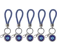 5pcs Lucky Eye Keychain Blau türkischer Amulett Anhänger Keyring Schmuck Urlaub Geschenkhandwerk