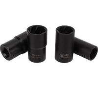 5pcs Lug Nut Extractor Tool 1/2in Drive Metric 17 19 21 22mm Carbon Steel Twist Socket Tool Set
