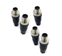 5Pcs M12 5 broches B codé mâle connecteur circulaire, capteur filaire 12mm monté sur site, IP67 connecteur circulaire industriel non blindé a connecteur droit Code 125V 4A