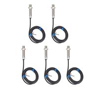 5PCS M12 X1 Non Embedded Inductive Proximity Switch, Approach Sensor IP65 Waterproof PNP 6-30VDC with 2mm Detection Distance for Industrial Automation and Harsh Environments