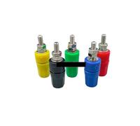 5PCS M4X36 Pure Copper Terminal 4MM Jack Socket 20A Binding Plug Connector M4*36 Black Red Blue Green Yellow NWPNLXEA(5pcs each color 1pcs)