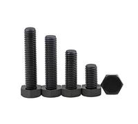 5pcs M8/M10/M12 Vis nylon noir pleine filetage extérieur hexagonal Vis Isolation plastique Boulon M12, 20mm