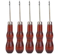 5PCS Manche en Bois Poinçon Poinçon Couture Couture Outil pour Cuir, Vêtements, Artisanat et Réparation de Chaussures