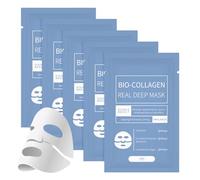 5PCS Masque Collagene Visage,Bio-Collagen Face Mask Overnight Masque Hydratant Visage pour les Peaux Sèches Ternes, Anti-âge Femme et Homme