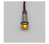 5Pcs Metal Waterproof 6mm 12-24VDC LED Signal Indicator Light With Wire AUOQKQUT(5Pcs Yellow)