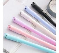 5pcs Mignon Kawaii Cat Encre Gel Stylo À Bille De Stylos Étudiants Encre Noire Stylos Roller Pour Papeterie Cadeau Étudiants Fournitures De Bureau