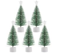 5pcs Mini Arbre de Noël 6.7 Pouces Table Artificielle Top Arbres de Noël avec des lumières et Un Topper étoilé atmosphère Magique colorée pour la Salle à Manger, Le Salon, la Table Bureau | Access