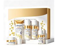 5PCS Mini Collagène Skincare Kit soins de la peau, Set de Voyage | pour la Peau avec Nettoyant, Coffret Cadeau Femme, Cadeau Fete des Meres, Atténue les Ridules, Hydrate et Nourrit la Peau