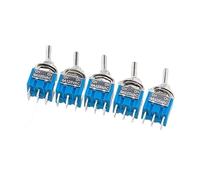5Pcs Miniature Lever Toggle Switch Single Pole Double Throw ON-OFF-ON/ON-ON 120VAC 6A 1/4 Inch Mounting MTS-102 103 202 203 NWPNLXEA(MTS-202 on-on 6pin)