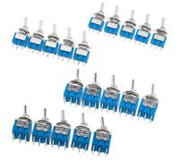 5Pcs Miniature Lever Toggle Switch Single Pole Double Throw ON-OFF-ON/ON-ON 120VAC 6A 1/4 Inch Mounting MTS-102 103 202 203(MTS-103)