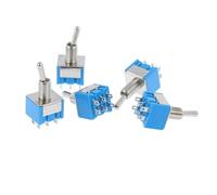 5PCS Miniature Toggle Switch Double Pole Double Throw DPDT (MTS202) ON-ON 120VAC 6A 1/4 Inch Mounting MTS-202