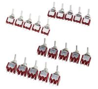 5Pcs Miniature Toggle Switch Single Pole Double Throw ON-OFF-ON/ON-ON 120VAC 6A 1/4 Inch Mounting MTS-102 103 202 203(Cap 5pcs)