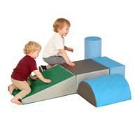 5 blocs de construction en mousse XL - modules de motricité - certifiés normes EN71-1-2-3 - mousse EPE revêtement PU gris bleu vert